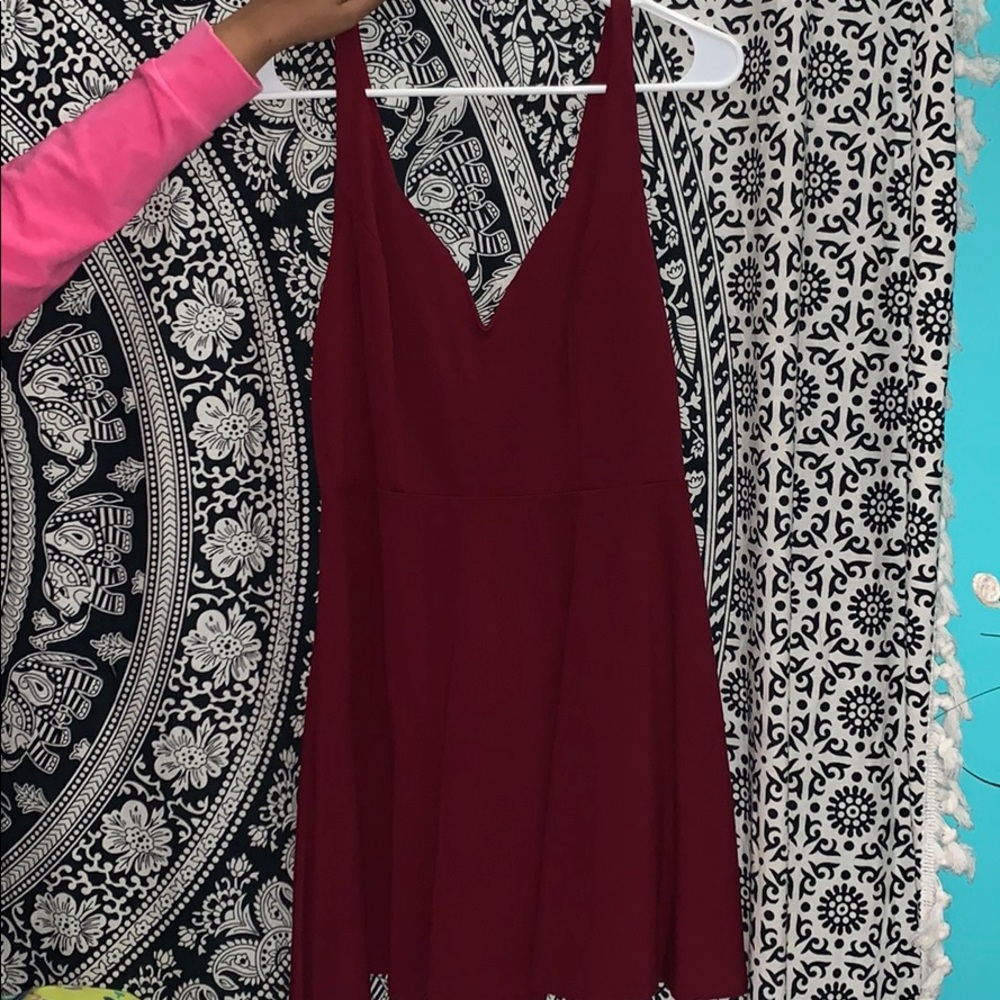 urban outfitters maroon skater dress
